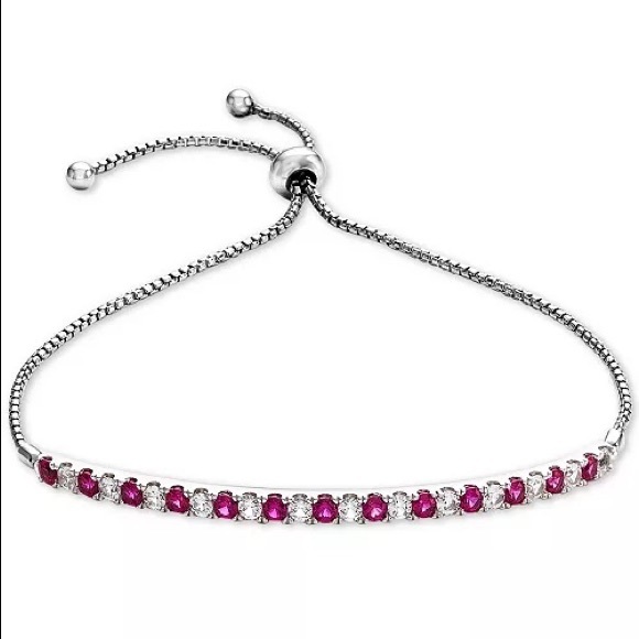 Jewelry - Bolo Bracelet in Sterling Silver • Sapphire and Ruby